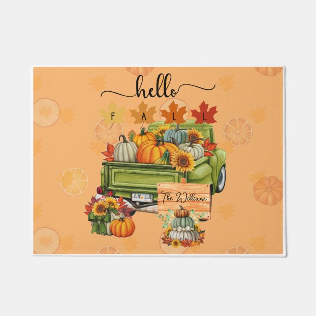 Felpudo Hola otoño personalizado (Anverso)