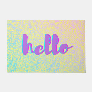 Felpudo Hola Pastel Patrón de hojas Boho Mat