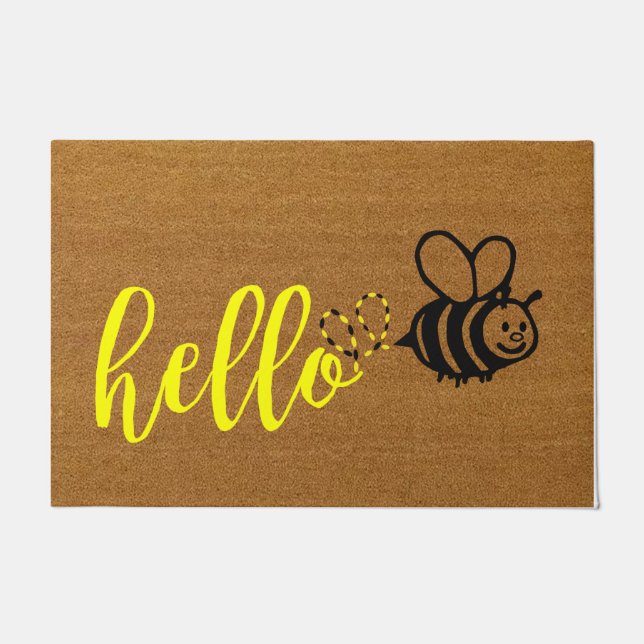 Felpudo  Hola Pequeño Bee Doormat, Puerta de Bienvenida Ma (Anverso)