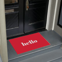 Hola Red Welcome Mat