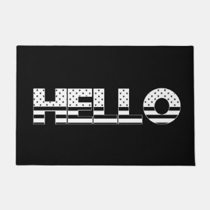 Felpudo Hola Stars and Stripes Pattern Typography