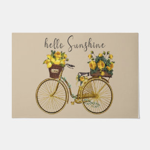 Felpudo Hola Sunshine Yellow Flower Bicycle Doormat