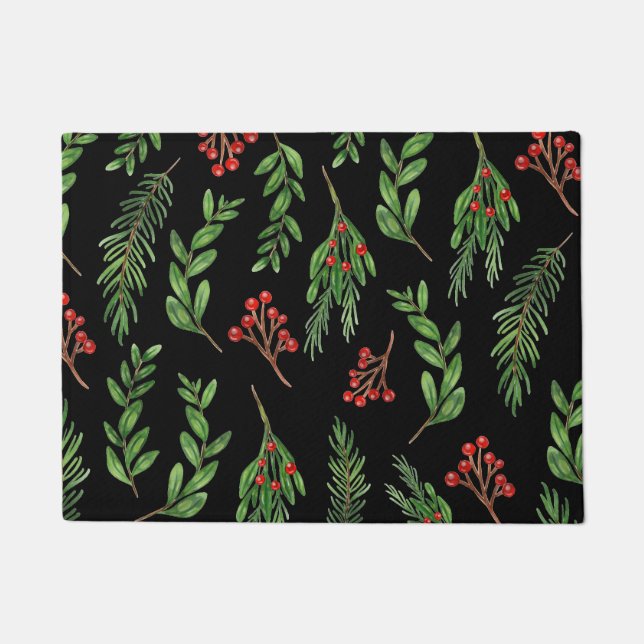 Felpudo Holiday Doormat-Winter Berries (Anverso)