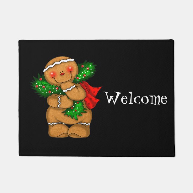 Felpudo Holiday Gingerbread Man Doormat (Anverso)