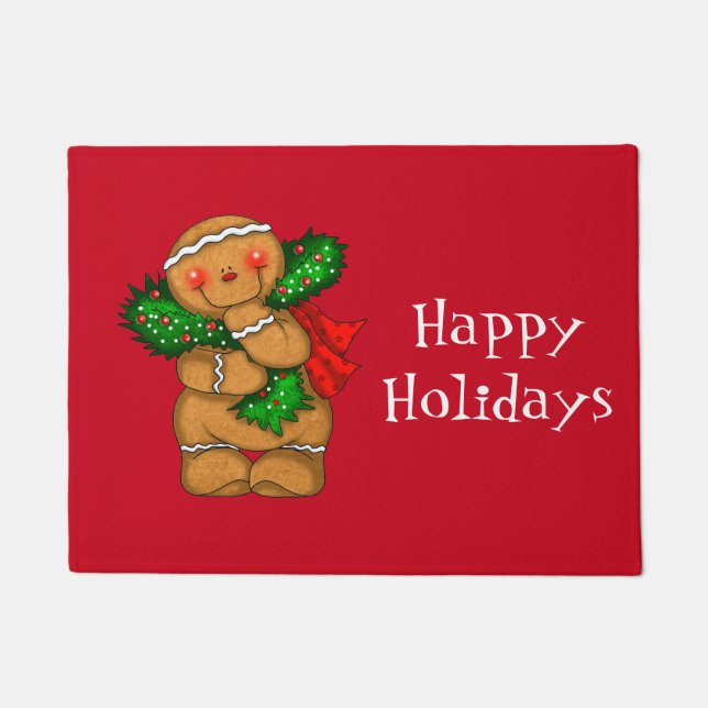 Felpudo Holiday Gingerbread Man Doormat (Anverso)