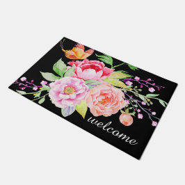 Felpudo holiES - Flores de primavera acuarela Bouquet 2
