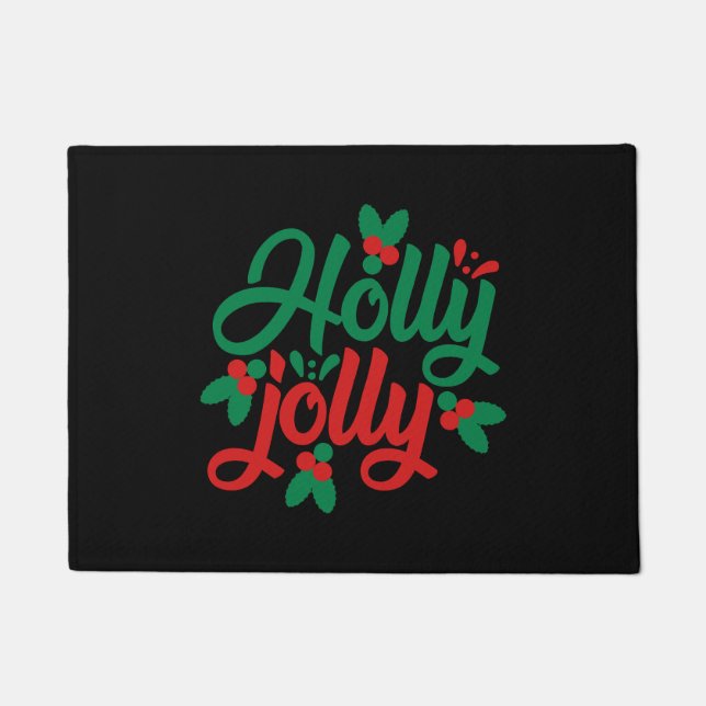 Felpudo Holly jolly, un gran regalo de fiesta de Navidades (Anverso)