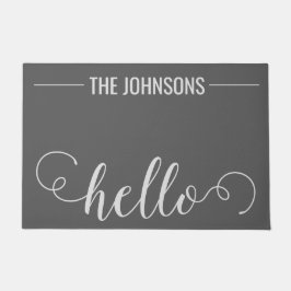 Felpudo HOLO Nombre familiar personalizado Bienvenido Mat 