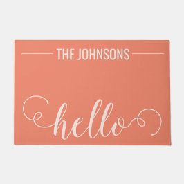 Felpudo HOLO Nombre familiar personalizado Bienvenido Mat 