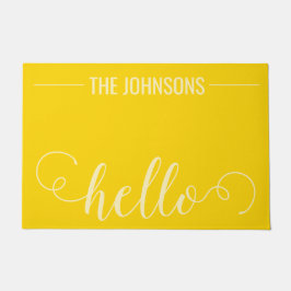 Felpudo HOLO Nombre familiar personalizado Mat Yellow