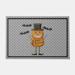 Felpudo Hombre calabaza - Feliz Halloween - puntos de Polk