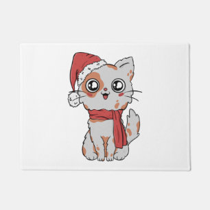 Felpudo Hombre de nieve gracioso y gato lindo camiseta ese