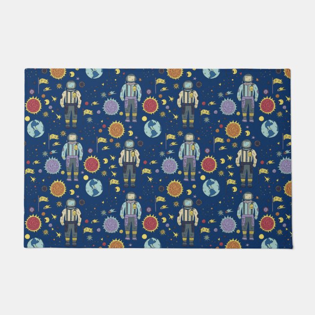 Felpudo Hombre espacial astuto colorido (Anverso)