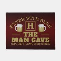 HOMBRE gracioso CUEVA con monograma y cerveza en M