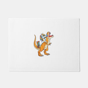 Felpudo Hombres Mujeres T rex Montando Unicornio Dinosauri