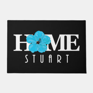 Felpudo HOME Stuart Florida Blue Hibiscus