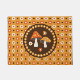 Felpudo Hongos y flores dulces retro