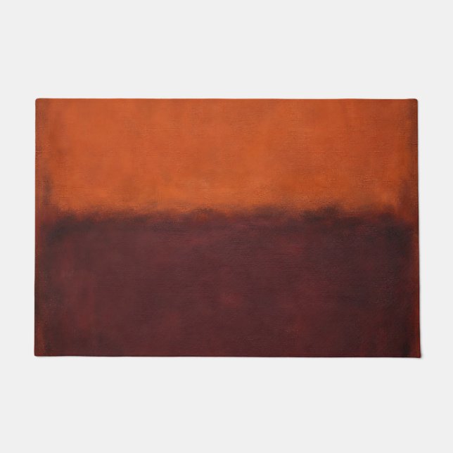 Felpudo Horizonte Naranja Quemada Abstracta (Anverso)