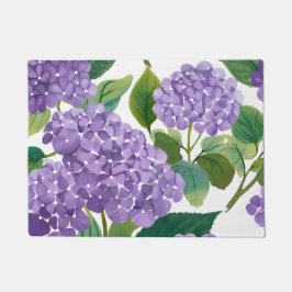 Felpudo Hortensia Púrpura Floral Acuarela Costera