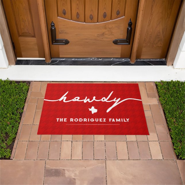 Felpudo Houndstoth Red Howdy (Exterior)