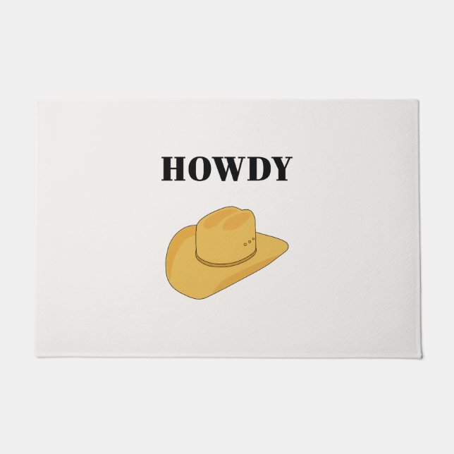 Felpudo Howdy Cowboy Gorra Amarillo (Anverso)