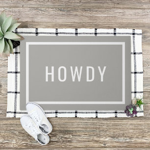 Felpudo Howdy moderno Colores editables