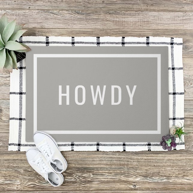 Felpudo Howdy moderno | Colores editables (Subido por el creador)