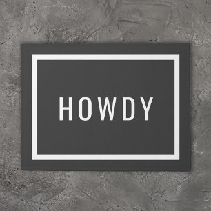 Felpudo Howdy moderno Colores editables