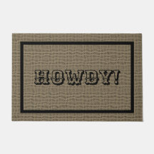 Howdy Western Rustic Welcome Mat | Doormat grande