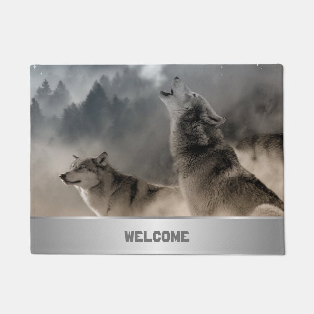 Felpudo Howling Wolves (Anverso)