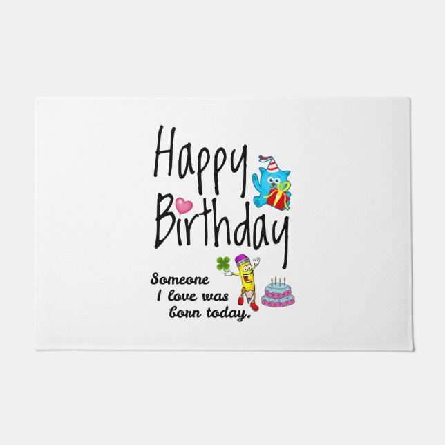 Felpudo Hoy nació alguien que amo. Deseos de cumpleaños (Anverso)