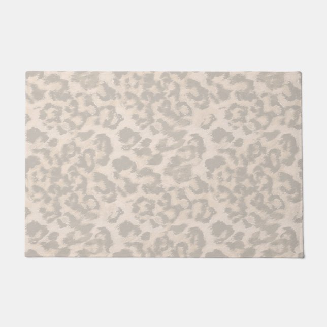 Felpudo Huella de leopardo beige. (Anverso)