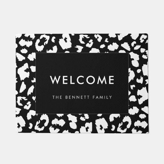 Felpudo huella de leopardo de personalizable (Anverso)