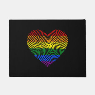 Felpudo Huella digital de la bandera LGBT Orgullo de regal