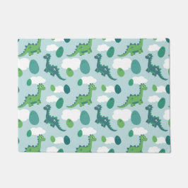 Felpudo Huevos de dinosaurio de queso azul patrón verde