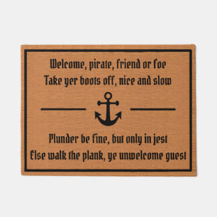 Felpudo Humor pirata gracioso barco Minimalista ruso marró