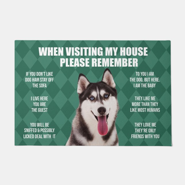 Felpudo Husky Doormat, Husky Welcome Mat, Husky Lover (Anverso)