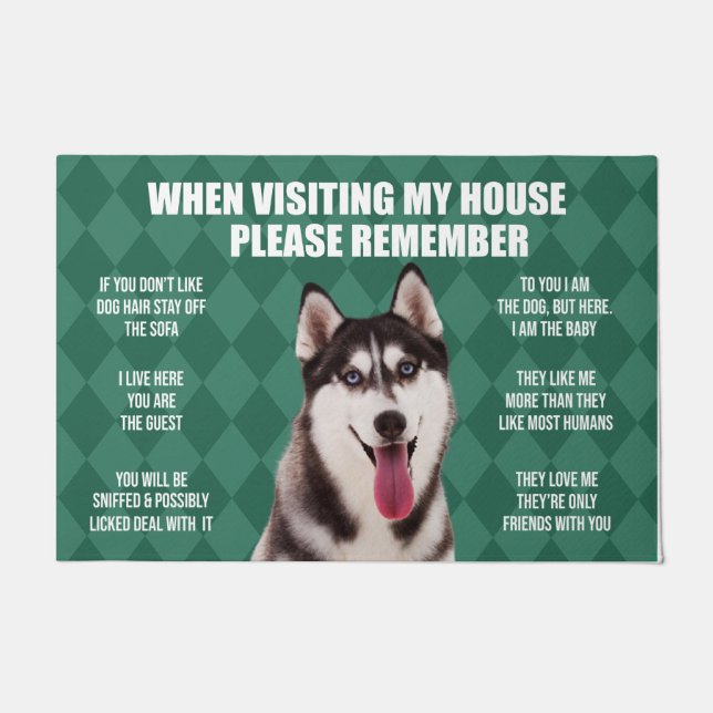 Felpudo Husky Doormat, Husky Welcome Mat, Husky Lover (Anverso)