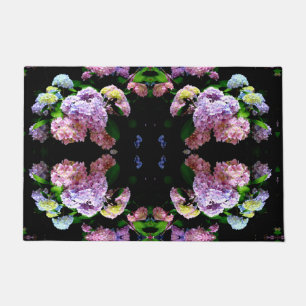 Felpudo Hydrangea garden, rosa, azul, violeta floral