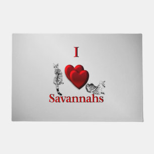 Felpudo I Heart Savannah Cat Silver