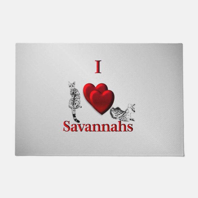 Felpudo I Heart Savannah Cat Silver (Anverso)