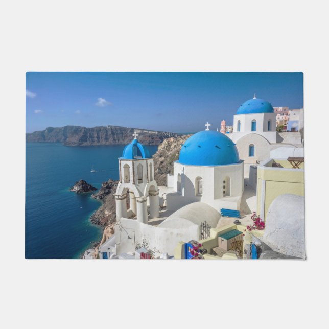 Felpudo Iglesia en Santorini, Grecia (Anverso)