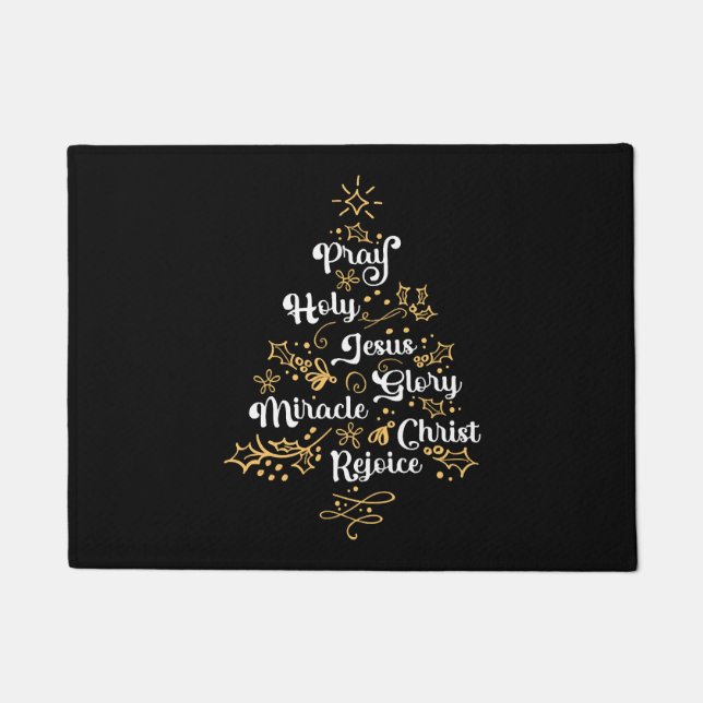 Felpudo Iglesia navideña cristiana (Anverso)