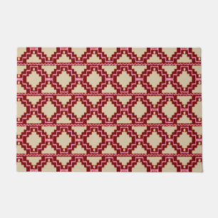Felpudo Ikat Azteca Tribal Beige, Burgundy y Beige