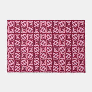 Felpudo Ikat Azteca Tribal - Burdeos y Rosa