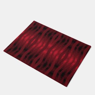 Felpudo Ikat zigzag rojo y negro