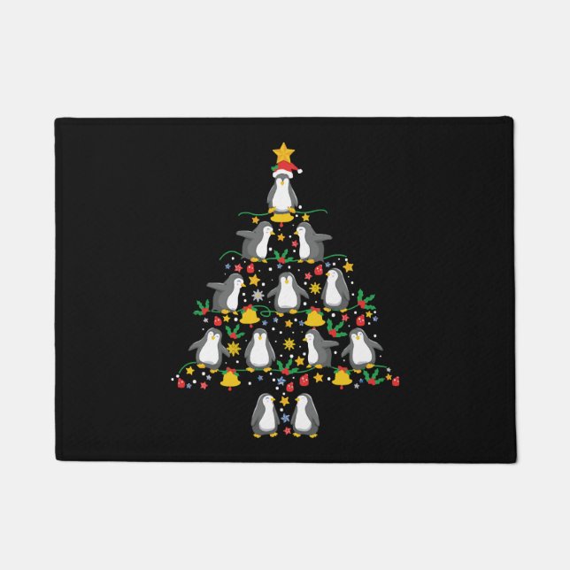 Felpudo Iluminación de pingüino árbol de Navidad (Anverso)
