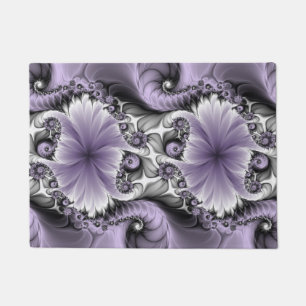 Felpudo Ilusión de Lila Arte Floral Abstracto Fantasía Fra