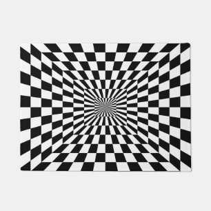 Felpudo Ilusión óptica en blanco y negro