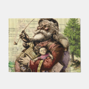 Felpudo Ilustración clásica de Thomas Nast del Claus Santa